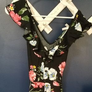 Black Floral Romper